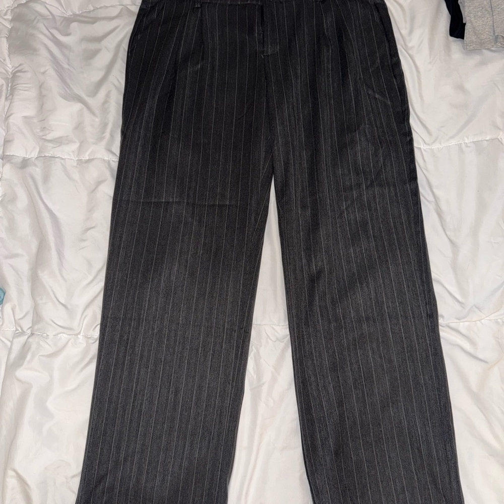 Gray Pinstripe Trousers